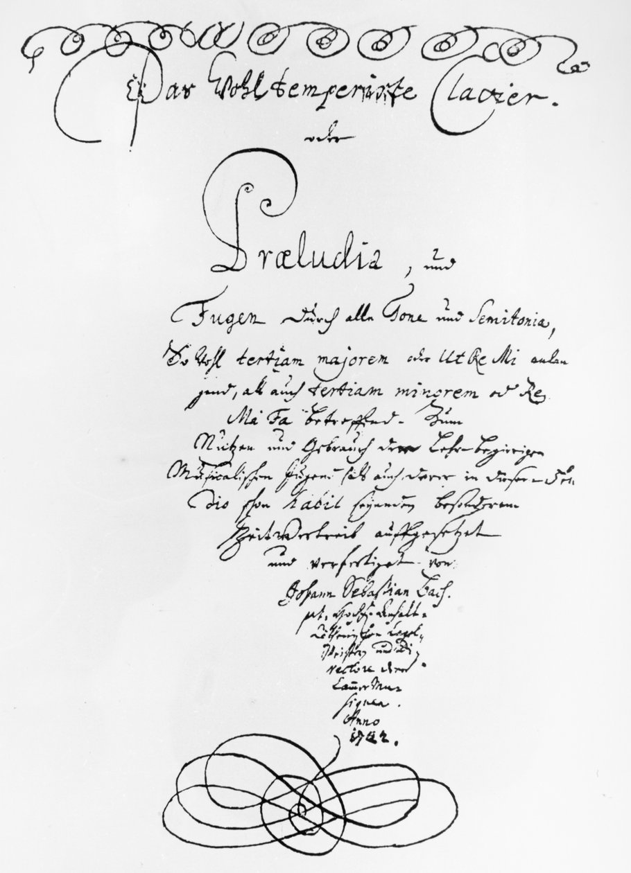 Page de titre manuscrite du Clavier bien tempéré, 1722 - Johann Sebastian Bach