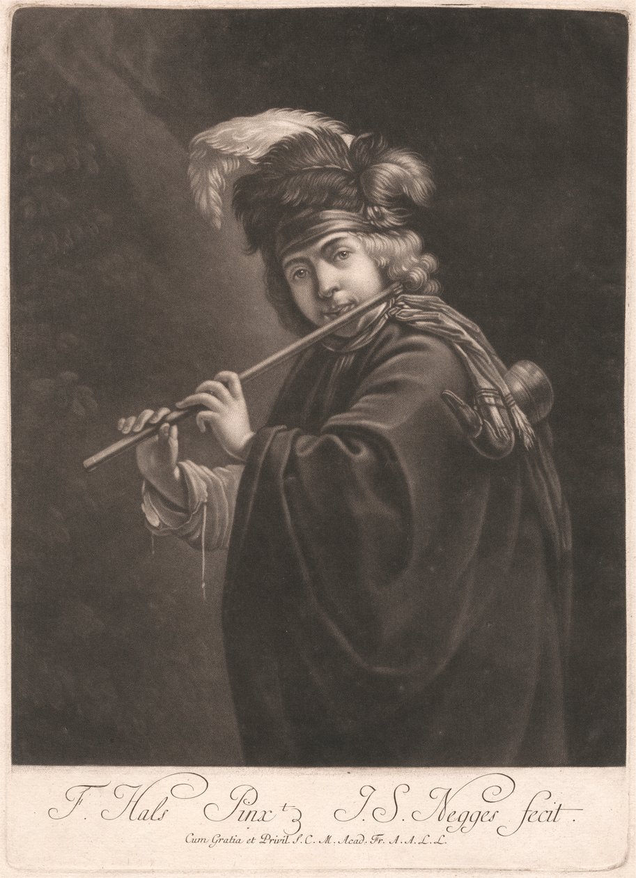 Garçon jouant de la flûte - Johann Simon Negges