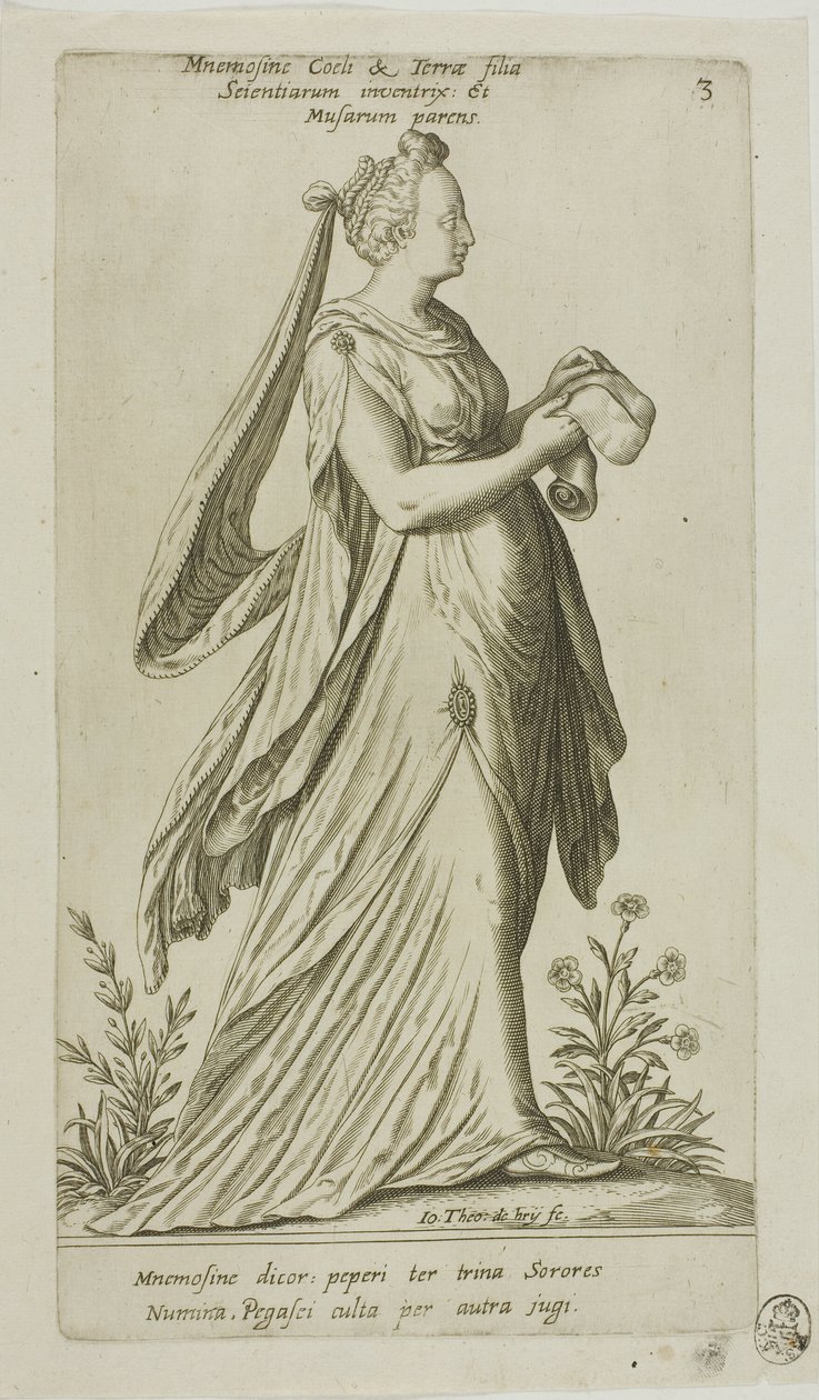 Mnémosyne (Mémoire), planche 3 de Parnassus Biceps - Johann Theodor de Bry