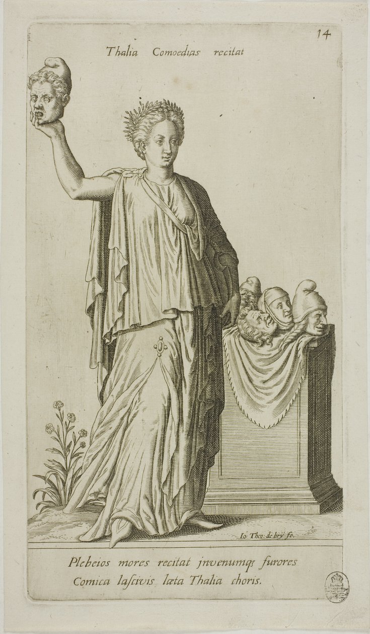 Thalia, muse de la comédie, plaque 14 du biceps du Parnasse - Johann Theodor de Bry