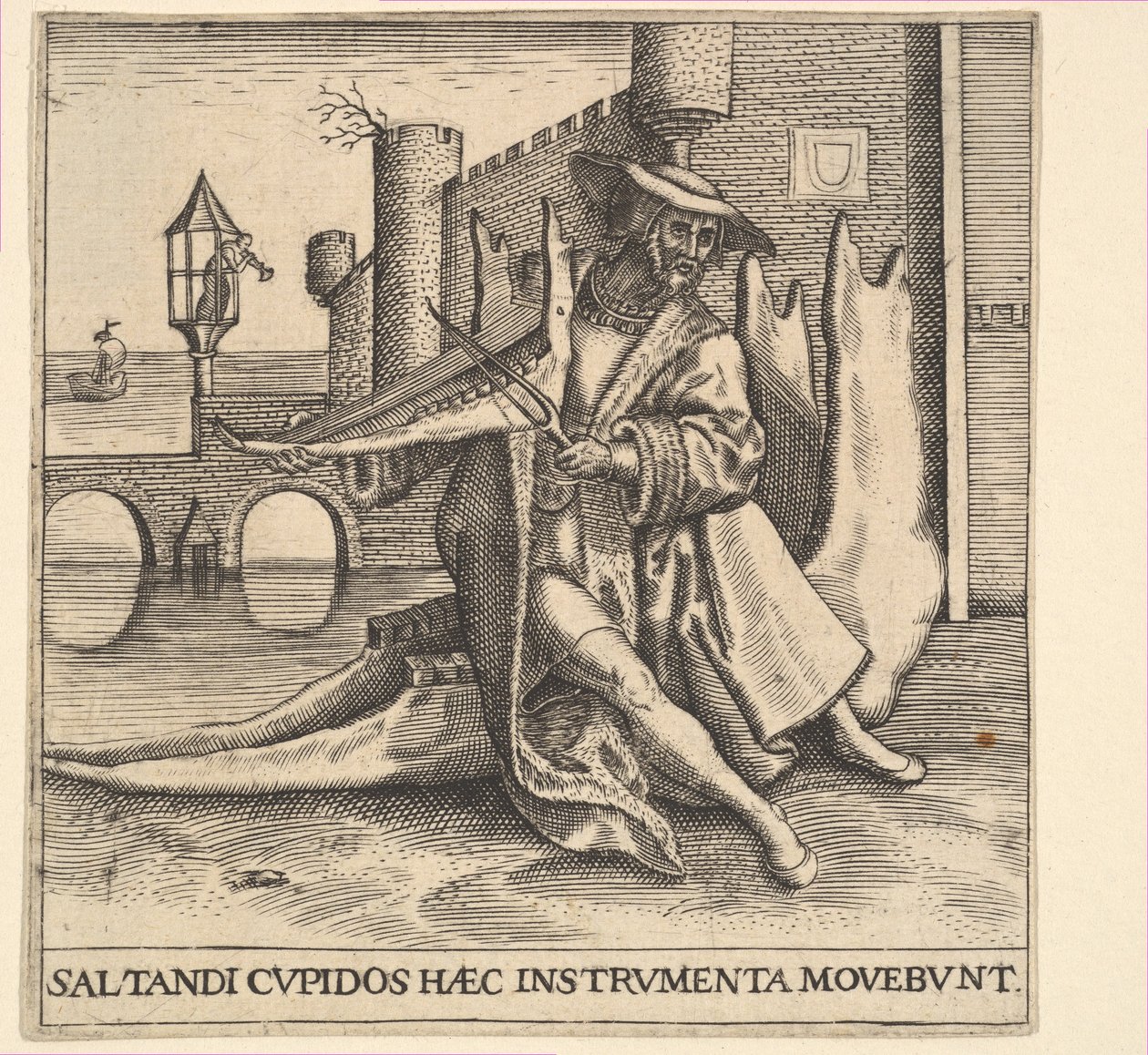 Le riche homme jouant du violon sur une mâchoire - Johann Theodor de Bry