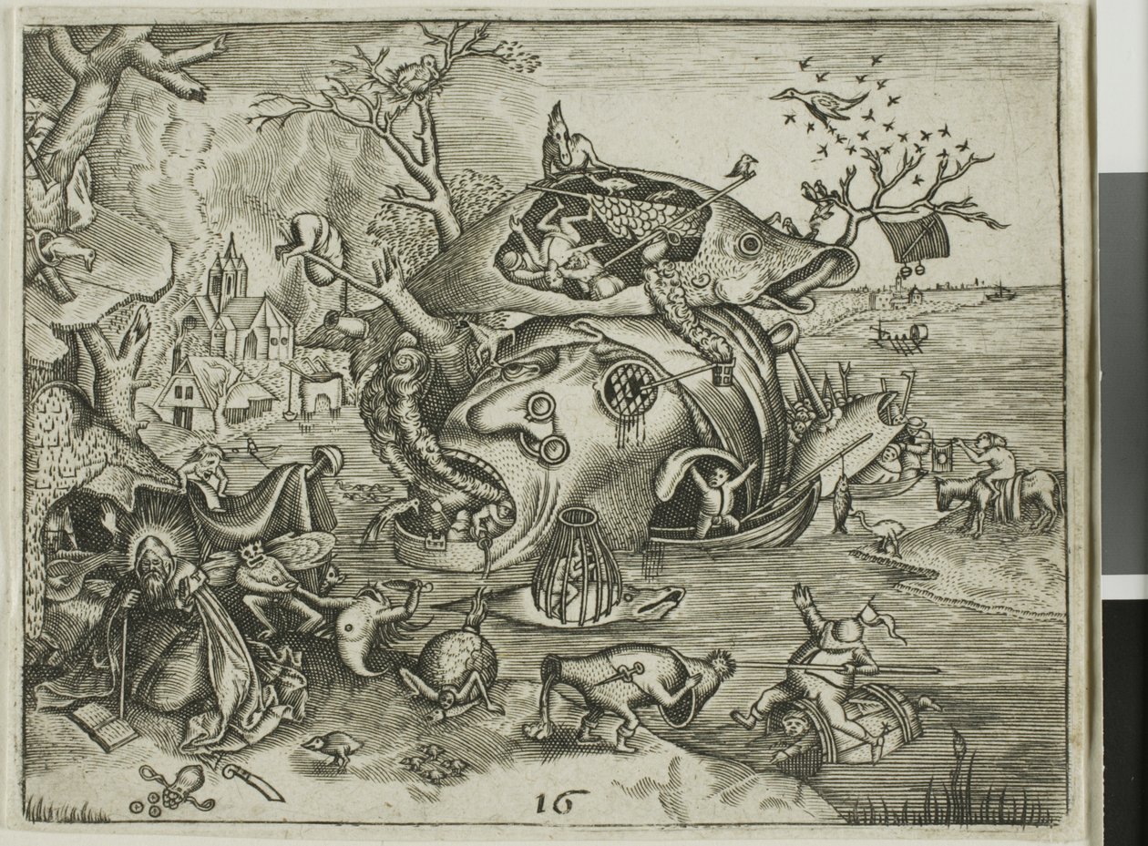 La Tentation de Saint Antoine, planche 16 des Emblemata Secularia - Johann Theodor de Bry