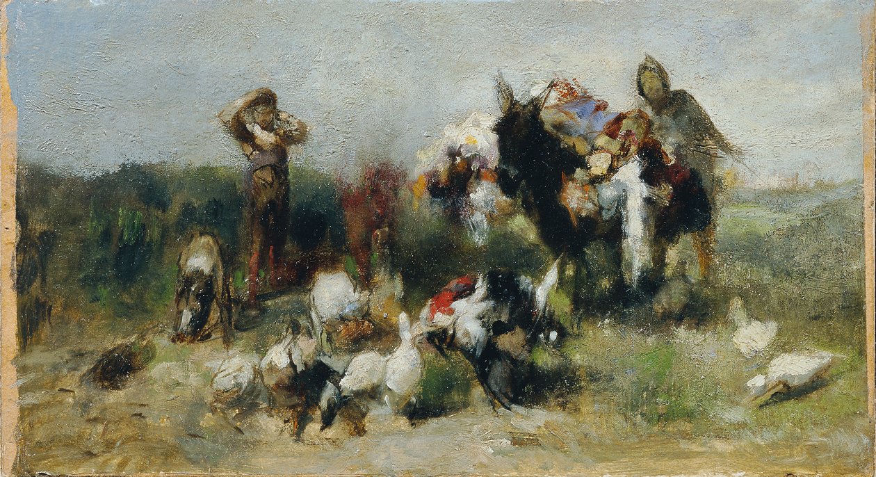 Scène de Don Quichotte (Combat avec la volaille) - Johann  Till der Jüngere