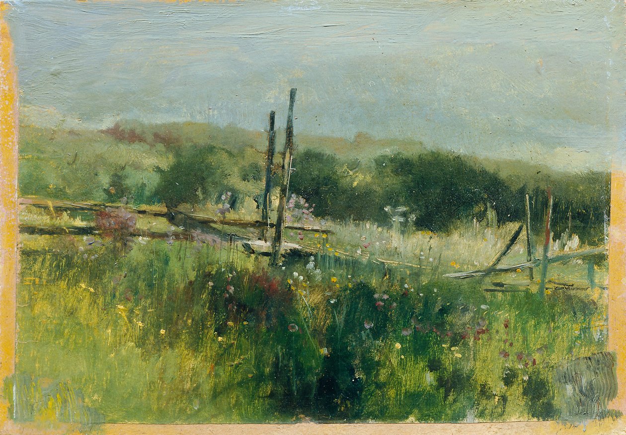 Prairie avec clôture - Johann  Till der Jüngere