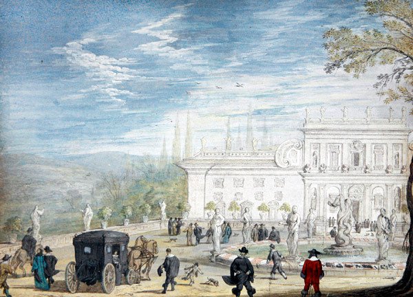 Vue de la Villa Ludovisi - Johann Wilhelm Baur