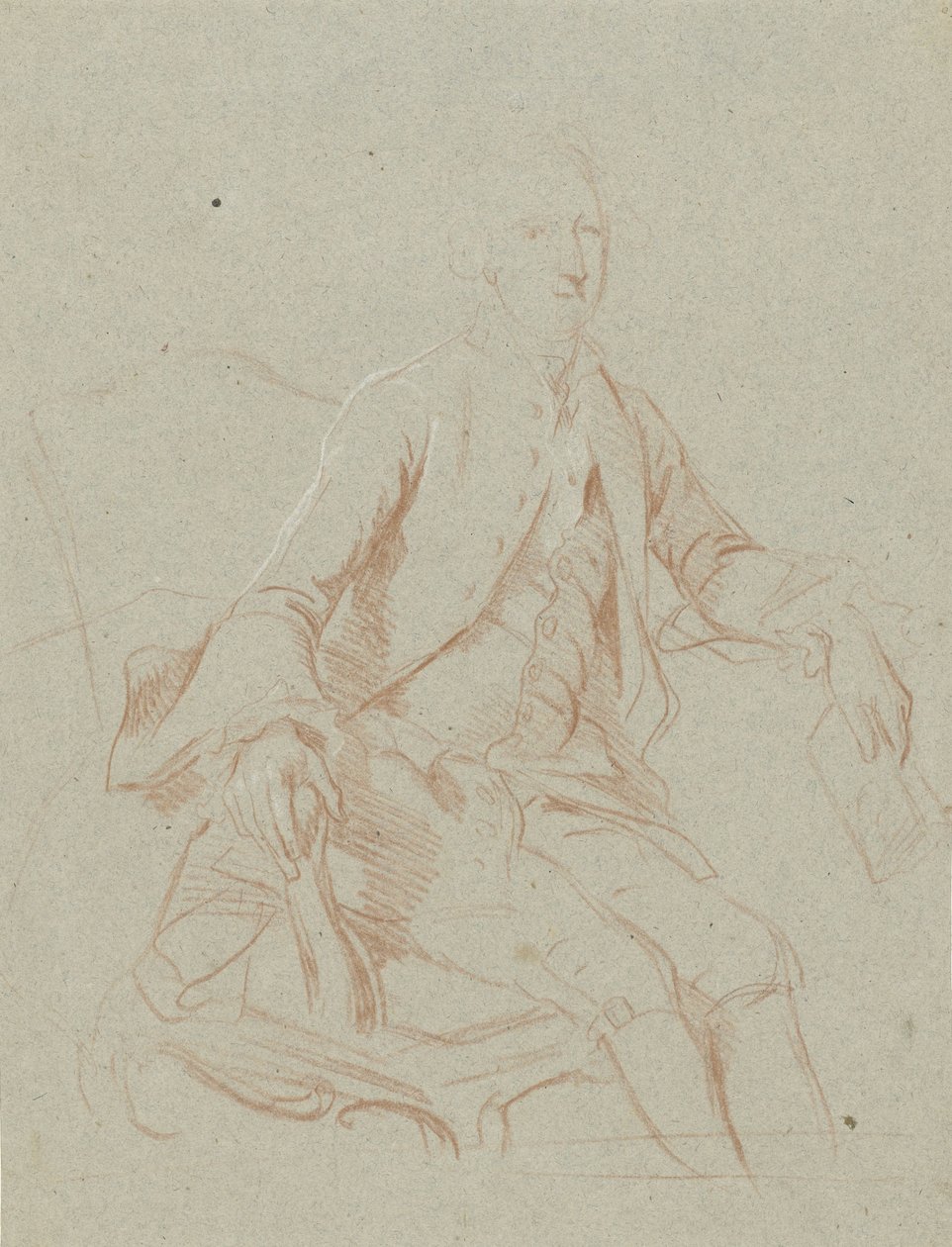 Homme assis avec un livre - Johann Wilhelm Böttner