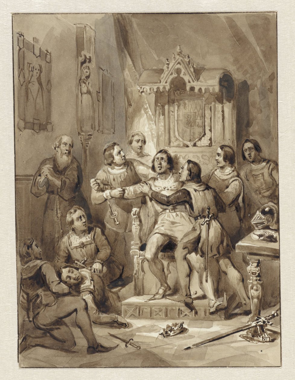 Le comte Guillaume V devient fou et tue Gerrit van Wateringen, 1357 - Johann Wilhelm Kaiser (I)