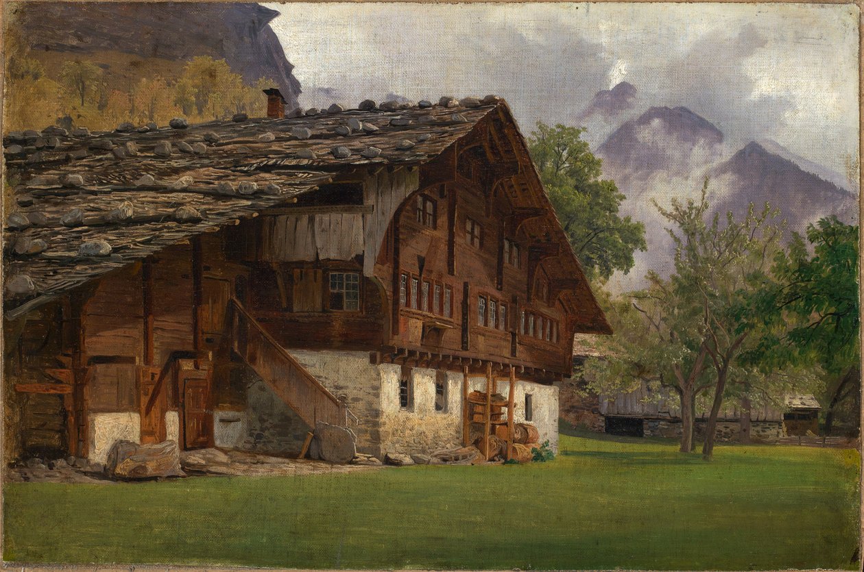 Ferme dans les Alpes - Johann Wilhelm Schirmer