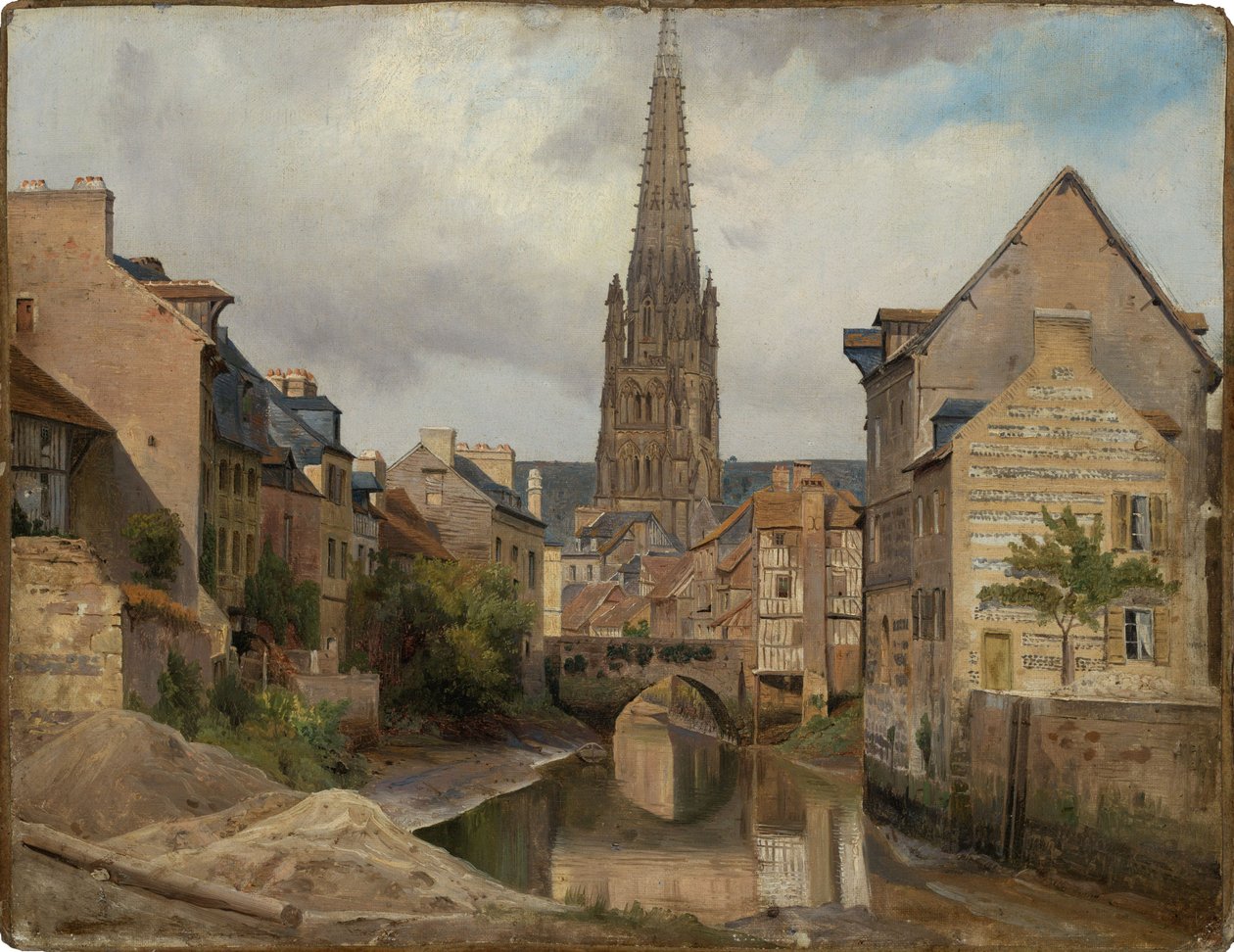 Harfleur, près du Havre (vue sur Saint-Martin) - Johann Wilhelm Schirmer