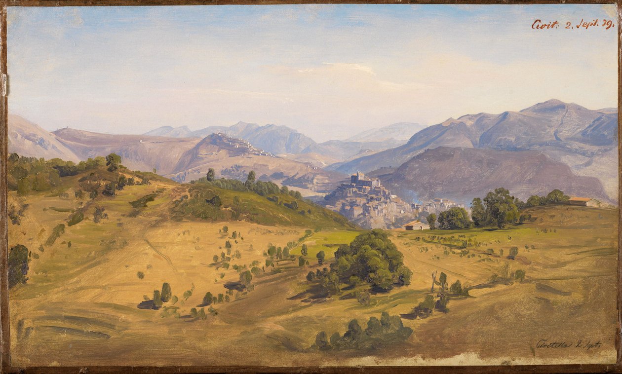 Paysage près de Civitella, avec vue vers le nord sur la Rocca Canterano - Johann Wilhelm Schirmer
