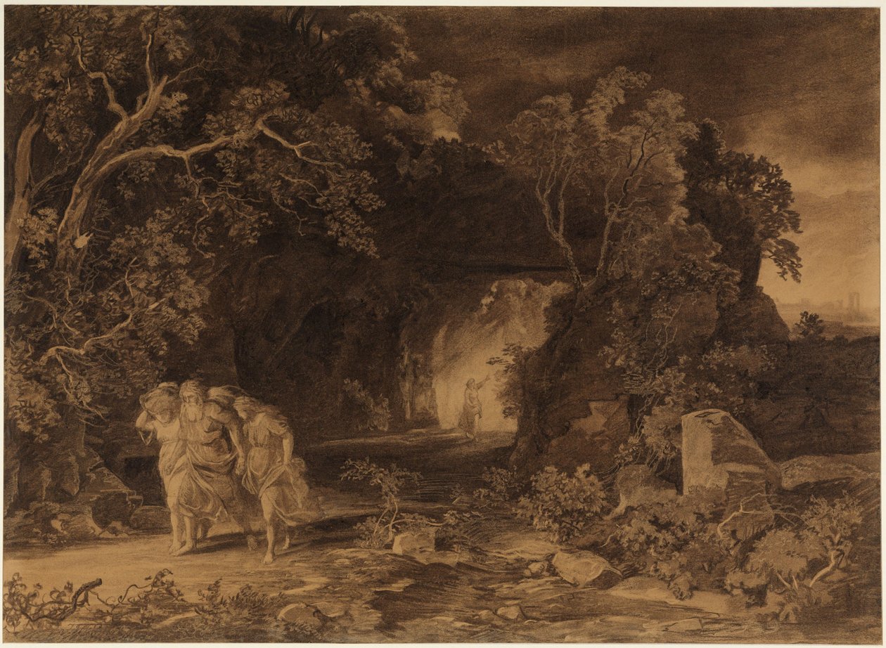 La fuite de Loth (Genèse 19, 24-26) - Johann Wilhelm Schirmer