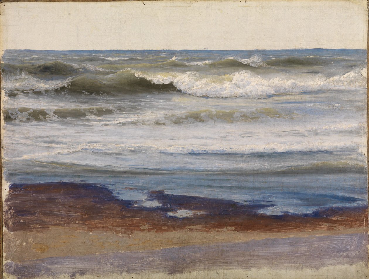 La houle marine sur la côte de Normandie - Johann Wilhelm Schirmer
