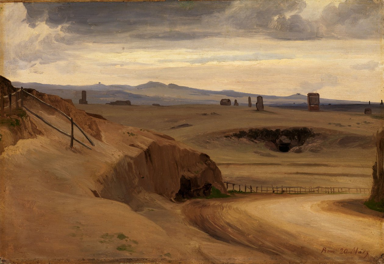 Vue de la campagne romaine - Johann Wilhelm Schirmer