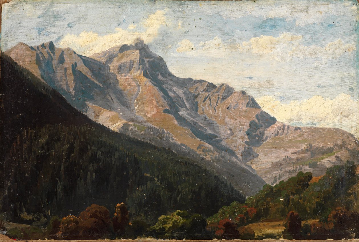 Paysage montagnard suisse avec le Piz Beverin à l