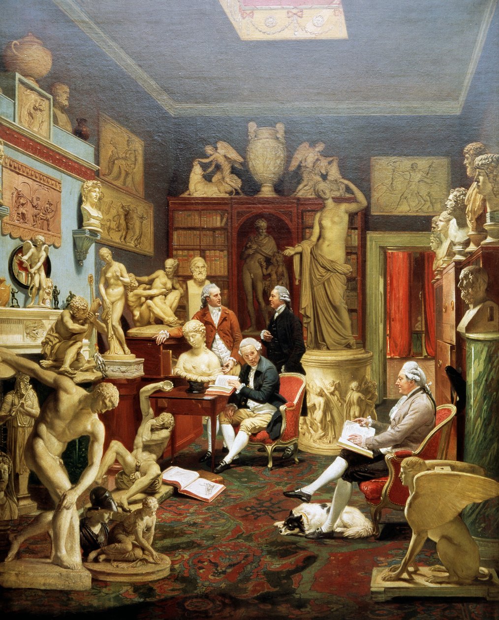 Charles Townley dans sa galerie de sculptures, Park Street, Londres 1782, peinture de Johann Zoffany (1733-1810) - Johann Zoffany