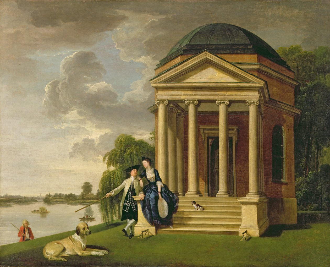David Garrick (1717-79) et sa femme près de son temple dédié à Shakespeare à Hampton, vers 1762 - Johann Zoffany