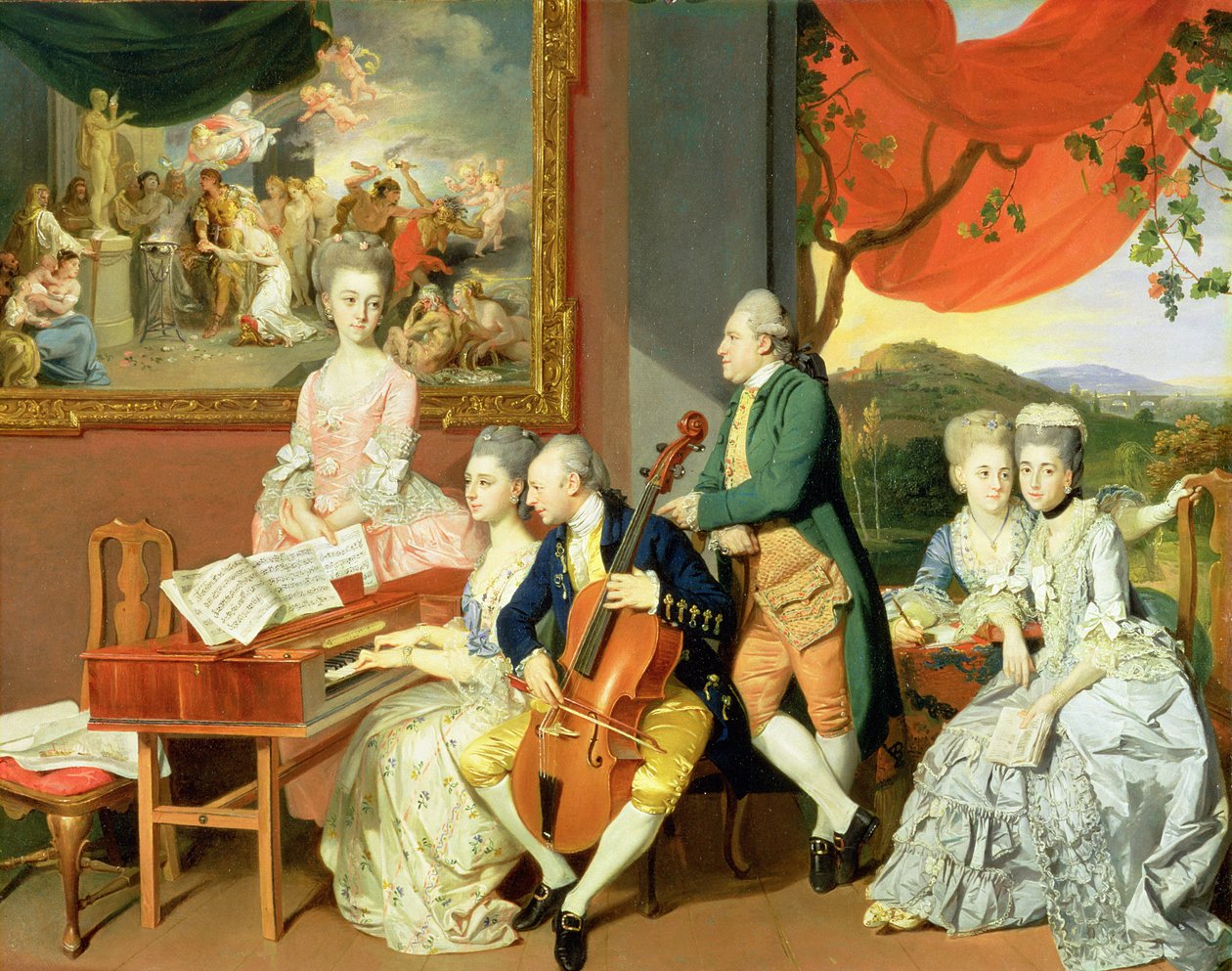 George, 3e comte Cowper, avec la famille de Charles Gore, vers 1775 - Johann Zoffany