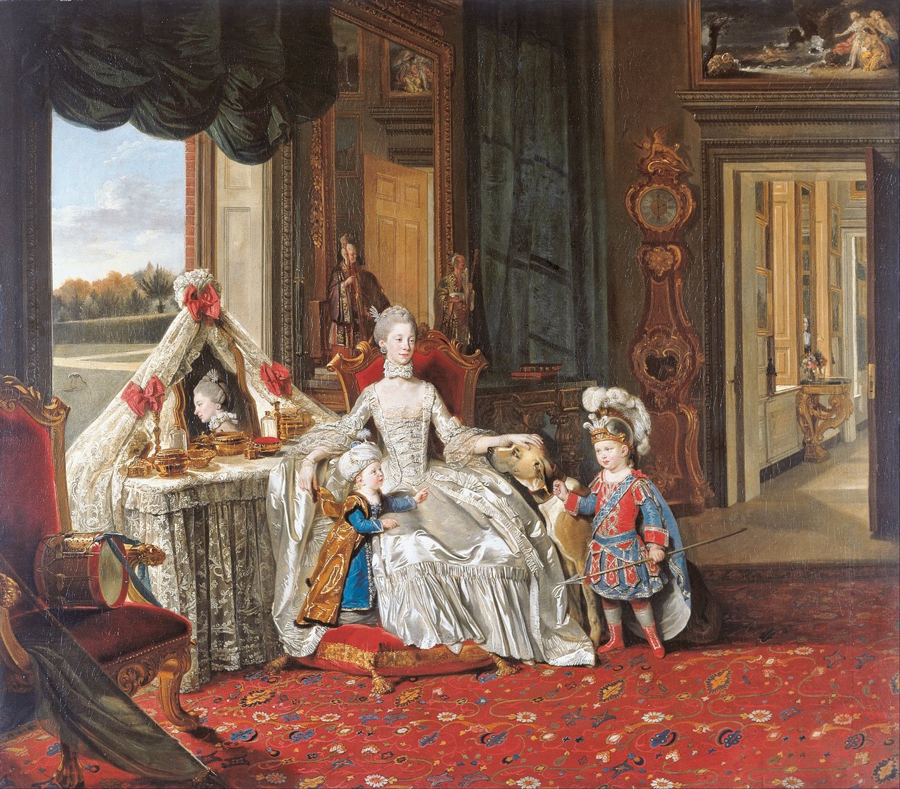 La reine Charlotte (1744-1818) et ses deux fils aînés - Johann Zoffany