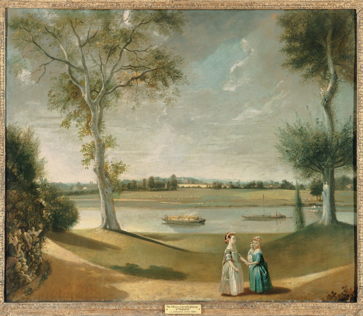 Les demoiselles Garrick près de la Tamise à Hampton, 1762 - Johan Joseph Zoffany