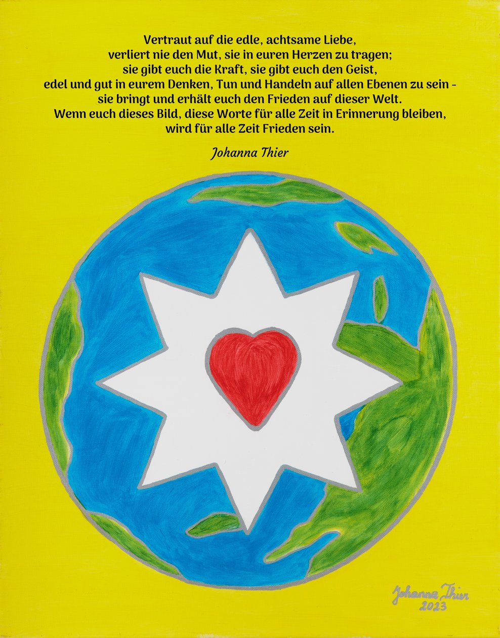 Das Rosentaler Bild mit dem Stern der edlen, achtsamen Liebe für eine heile, friedliche Welt - Johanna Thier