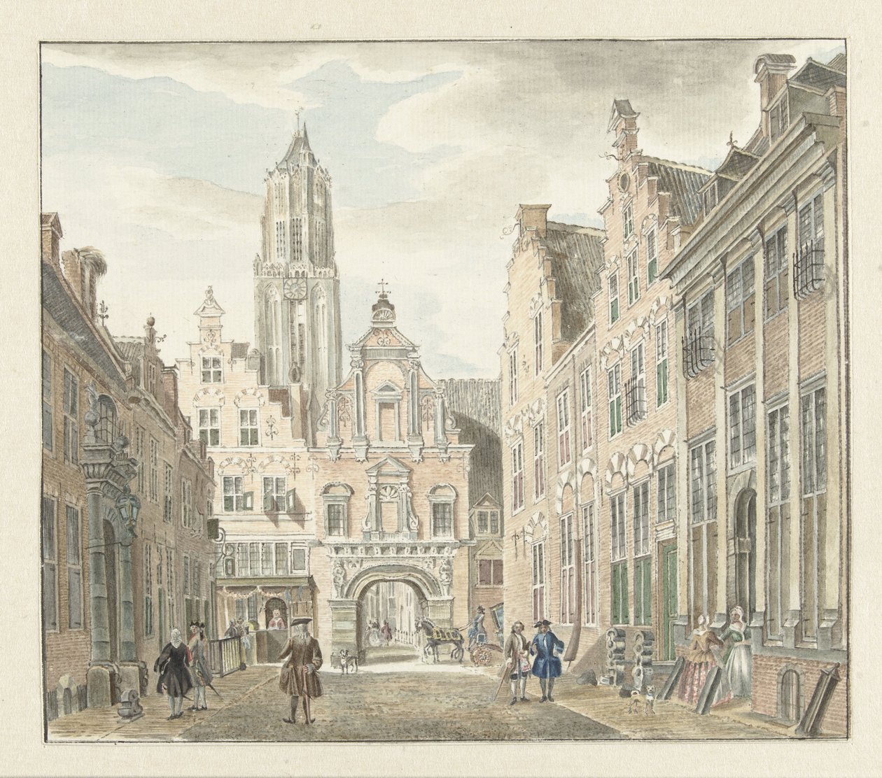 Nieuwstraat à Utrecht avec vue sur la tour de la cathédrale - Johanna de Bruyn