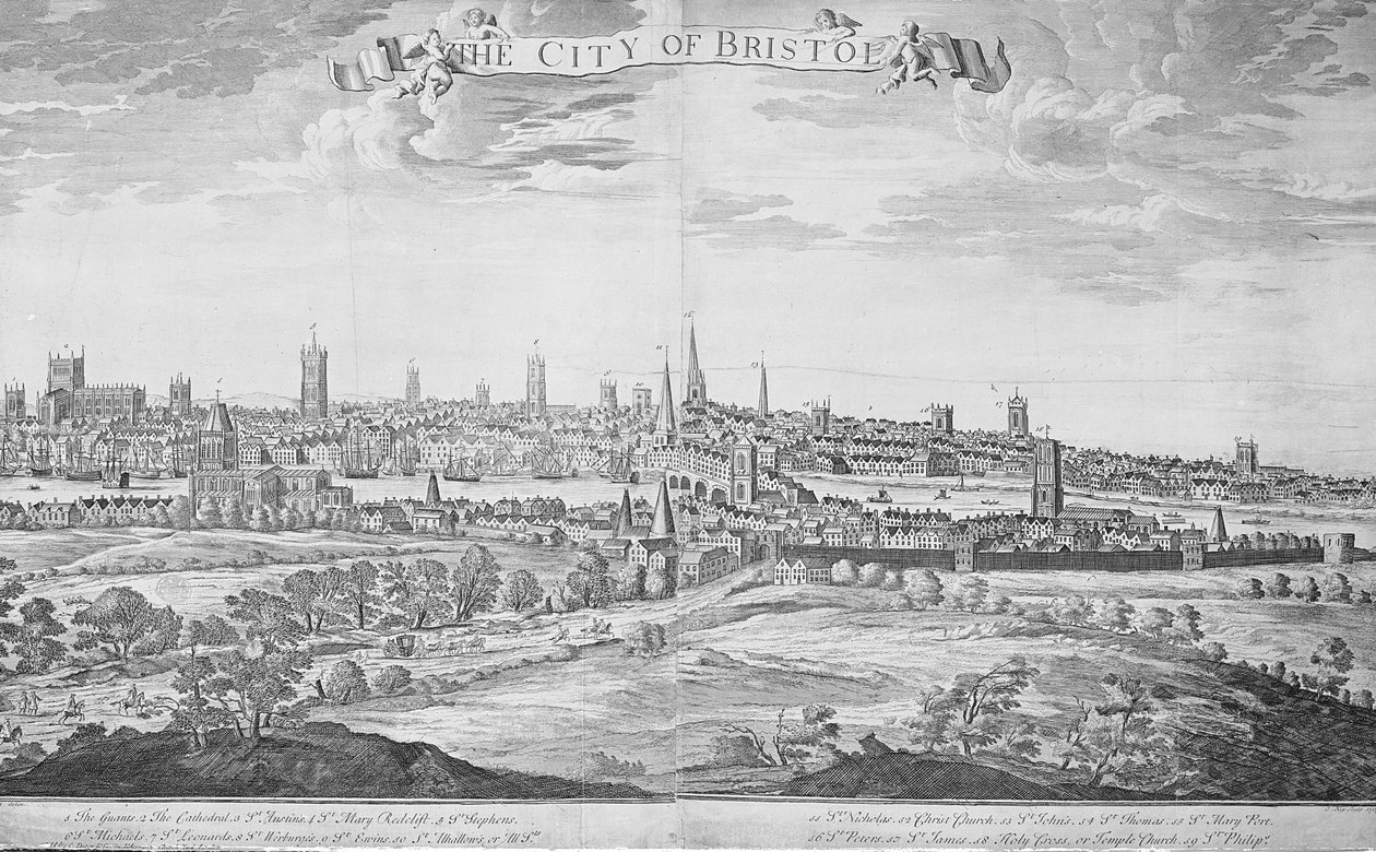 La ville de Bristol, 1717 - Johannes Kip