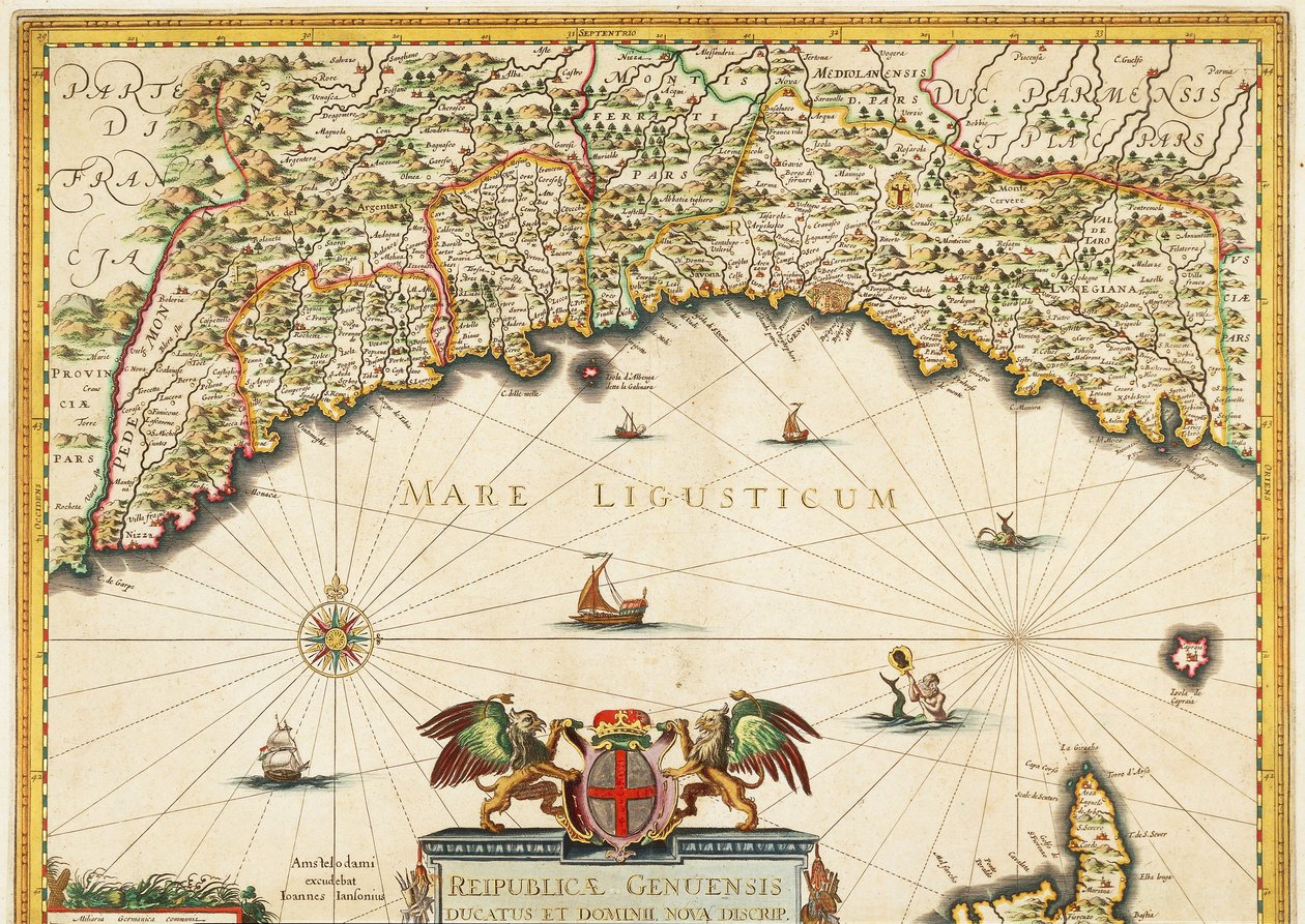 République de Gênes, Carte par Jan Baptist Vrients, Gravure sur cuivre - Johannes Baptista Vrints