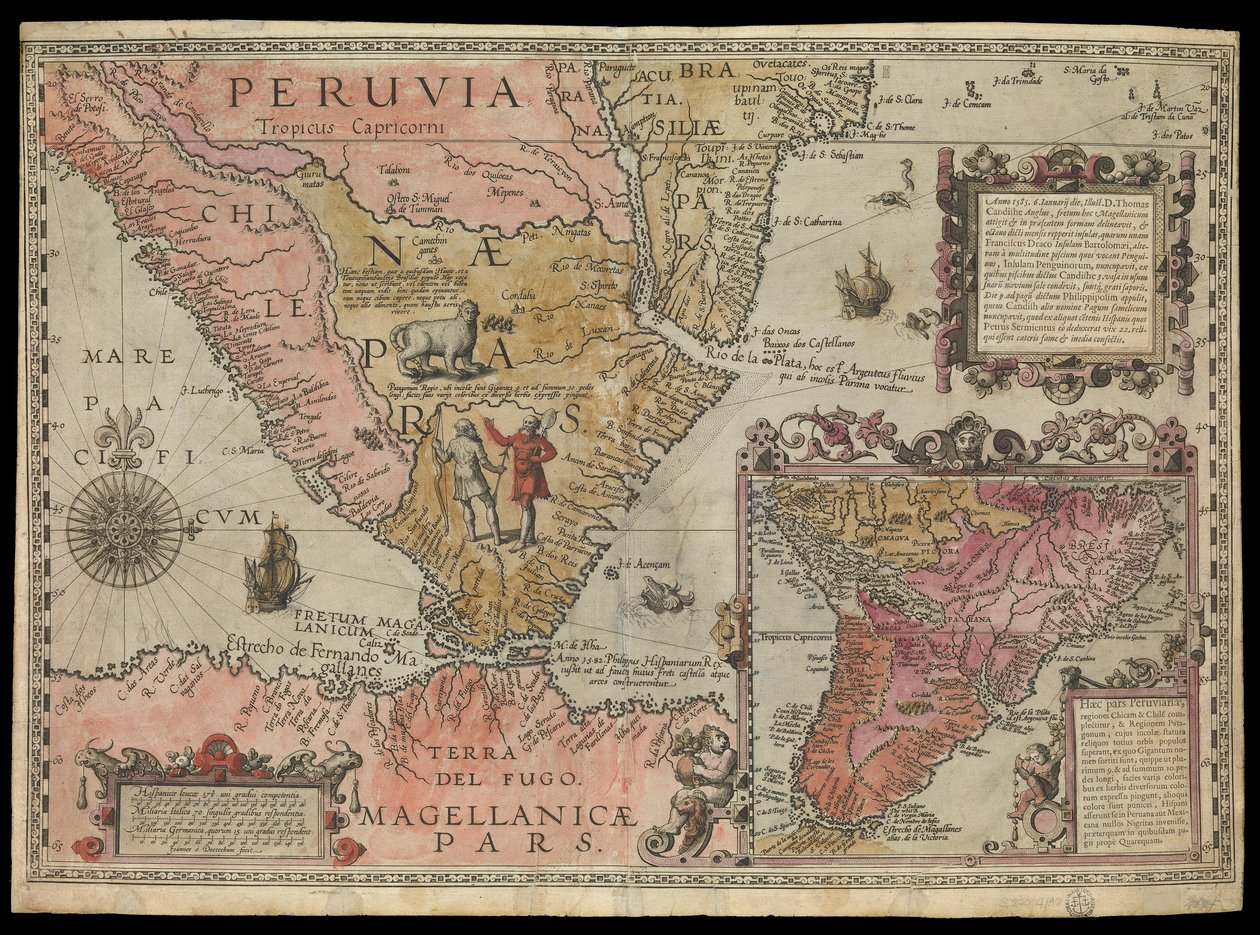 La pointe sud du Pérou, Amérique du Sud, vers 1590 - Johannes Baptista van the Younger Doetechum