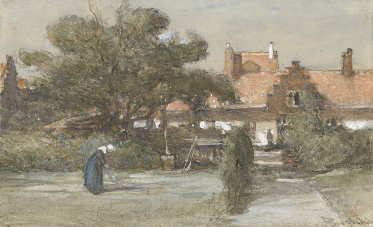 Cour du Heilige Geesthofje sur la Palviljoensgracht à La Haye - Johannes Bosboom