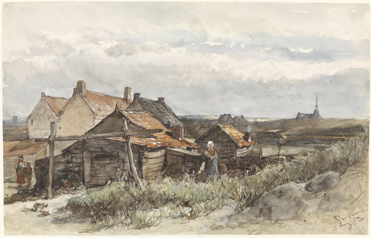Maisons de pêcheurs à Scheveningen - Johannes Bosboom