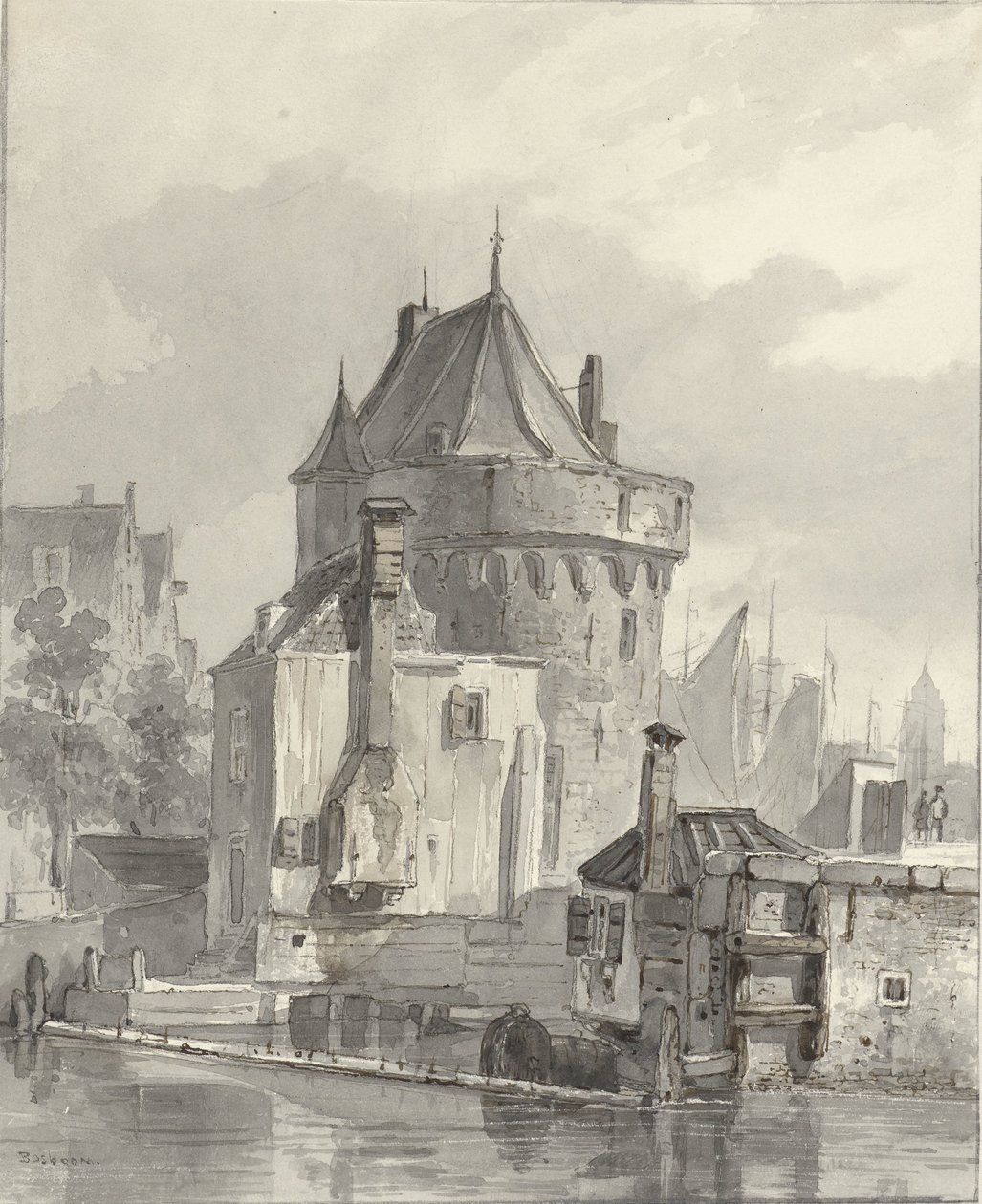 Vue de la Hoofdtoren à Hoorn - Johannes Bosboom