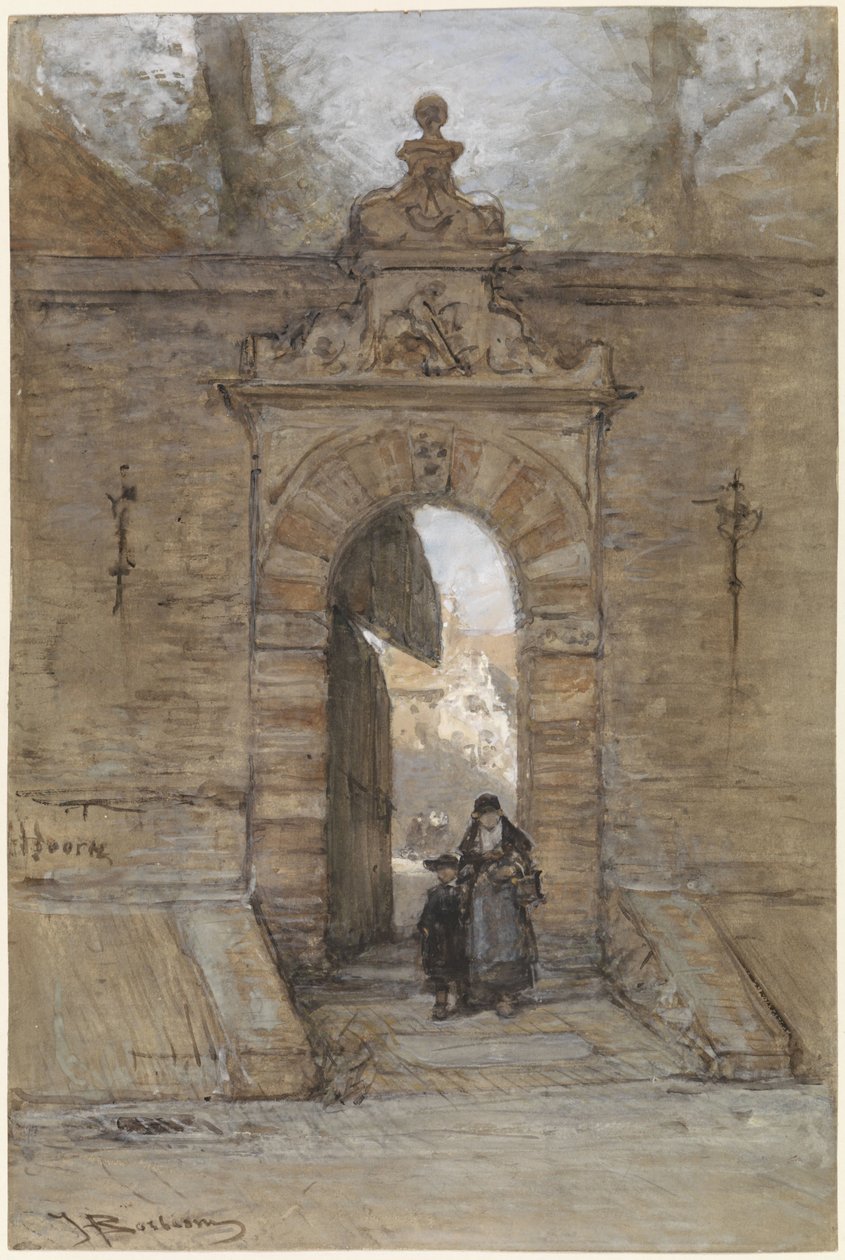Porte Saint-Georges dans le bâtiment Doelen à Hoorn - Johannes Bosboom
