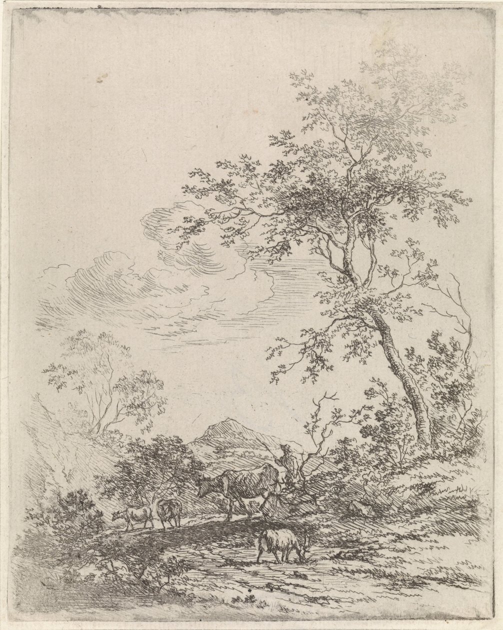 Paysage de montagne avec du bétail - Johannes Christiaan Janson