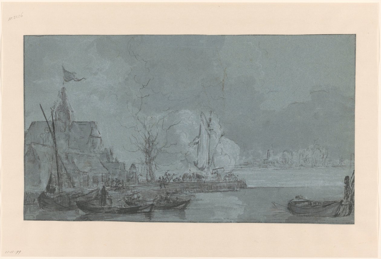 Dernier tir de Dordrecht vers les Français à Papendrecht, 1813 - Johannes Christiaan Schotel