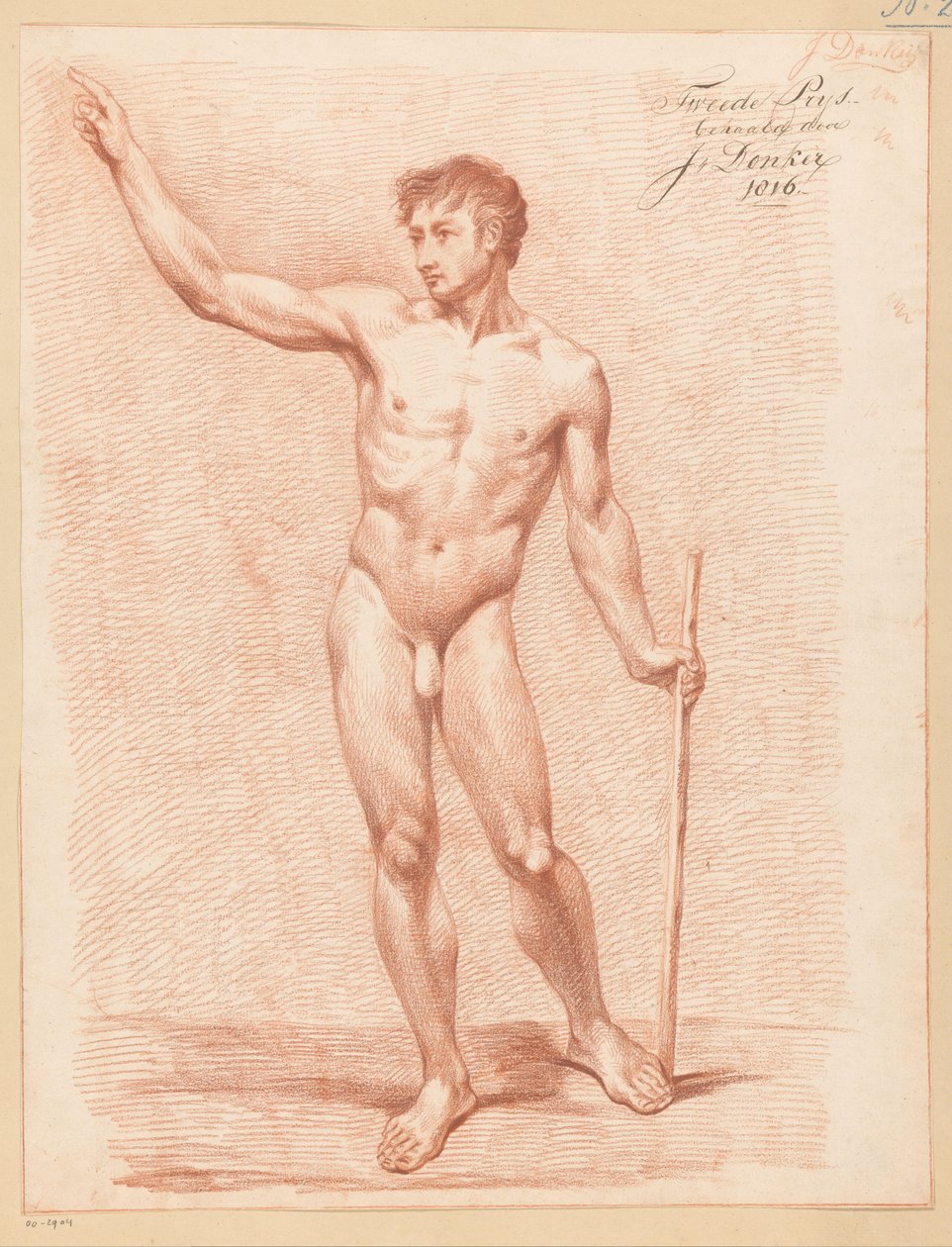 Homme nu debout, vu de face (2e prix 1816) - Johannes Donker