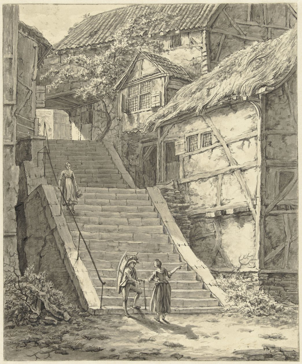 Escalier entre les maisons à Mettmann, près de Düsseldorf - Johannes Elffers