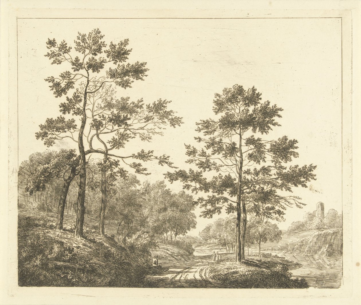 Sentier forestier dans un paysage vallonné - Johannes Franciscus Christ