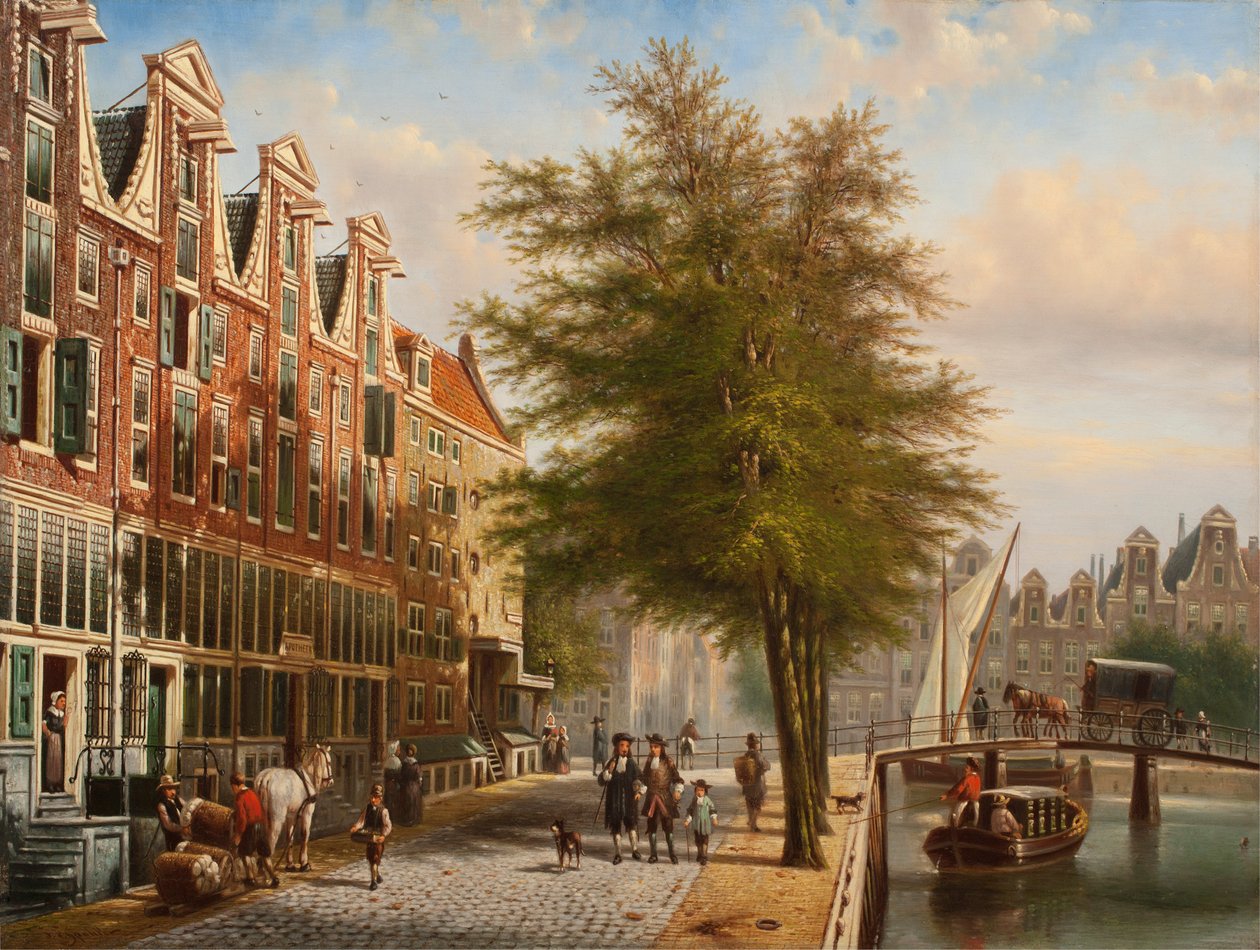 Vue du Leidsegracht et Herengracht, Amsterdam - Johannes Franciscus Spohler
