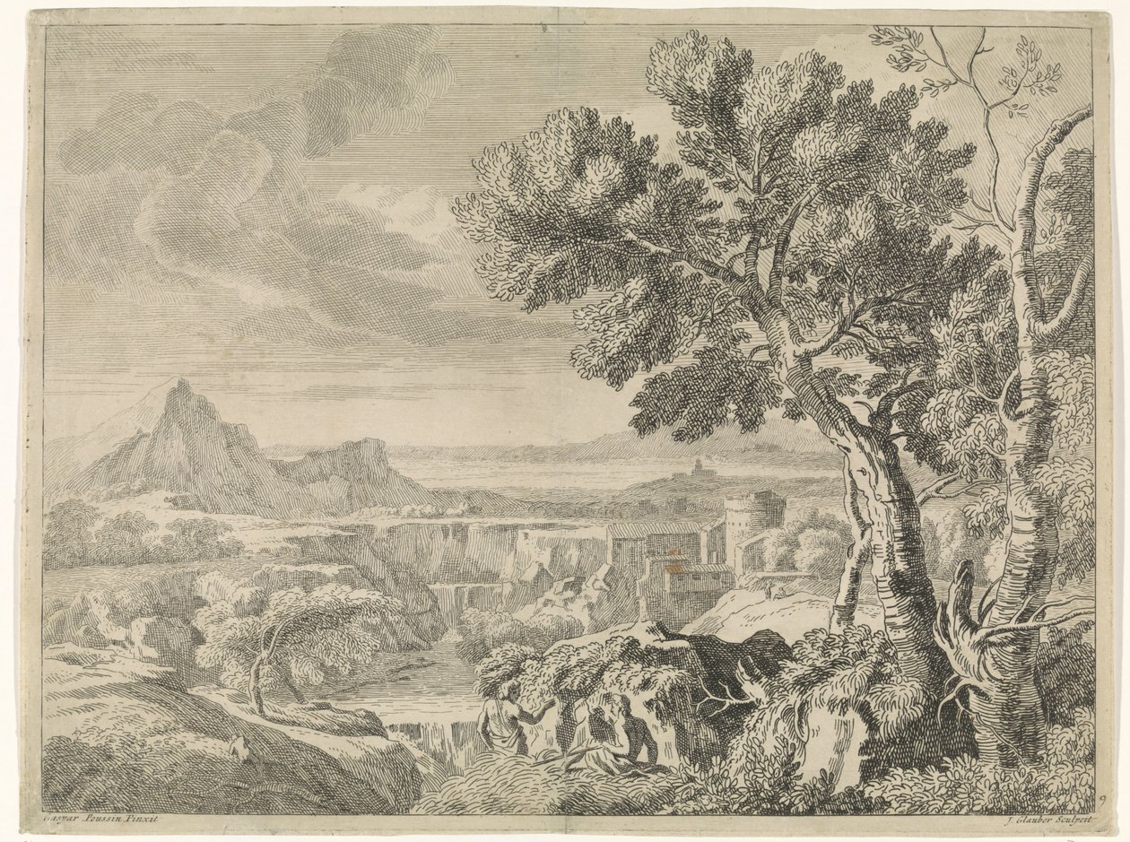Paysage avec ravin et cascade (Paysages d