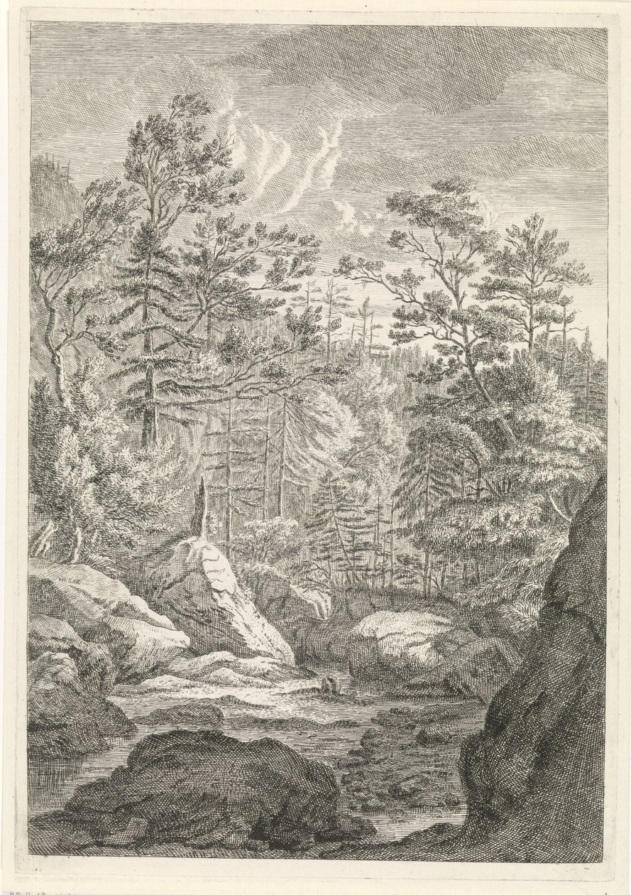 Ravin avec arbres et ruisseau (Paysages dans le massif de la Chartreuse) - Johannes Glauber