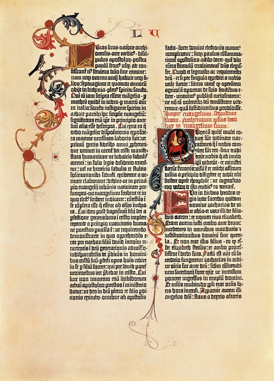 Page de la Bible Mazarine (B42) - Johannes Gutenberg