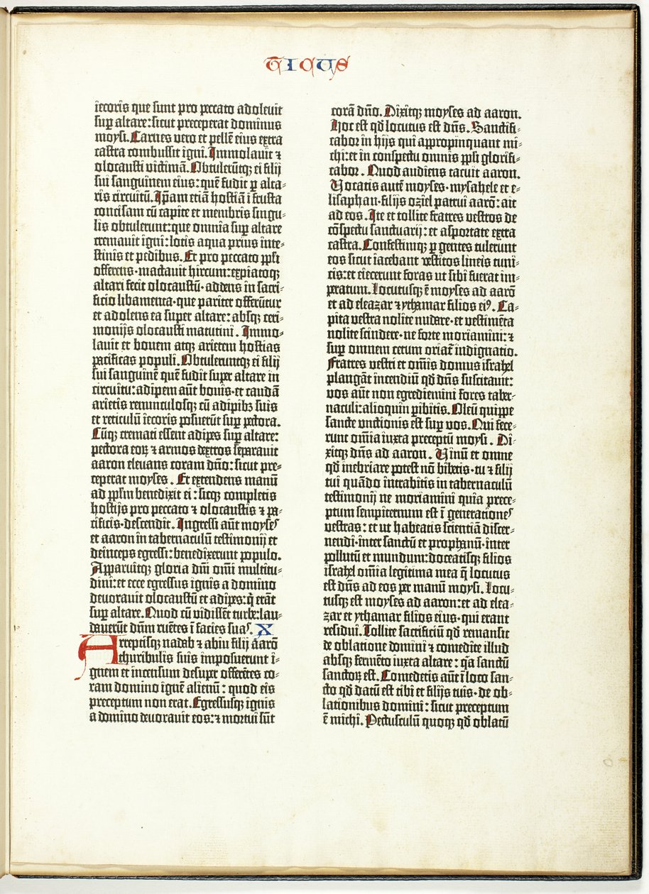 Feuillet de la Bible de Gutenberg - Johannes Gutenberg