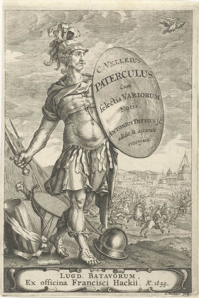 Guerrier romain devant un champ de bataille - Johannes Hackius