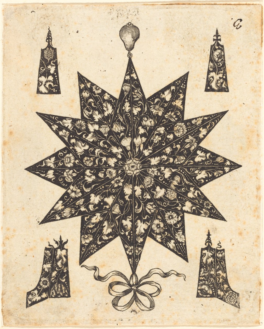 Étoile ornée de fleurs - Johannes Hanias