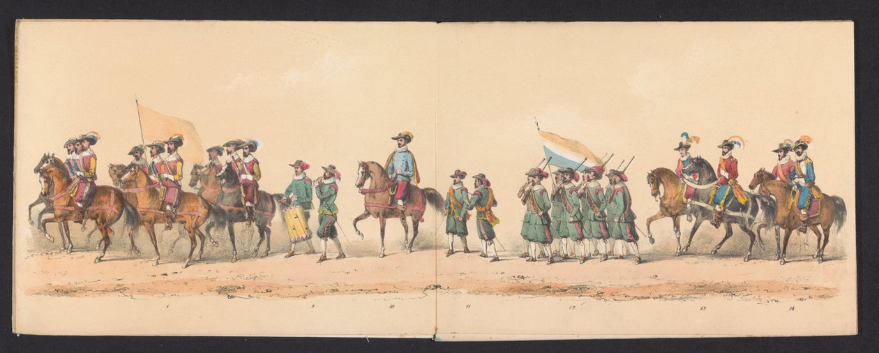 Historische optocht door studenten van de Groningse Hogeschool, 1850 - Johannes Hermanus van de Weijer