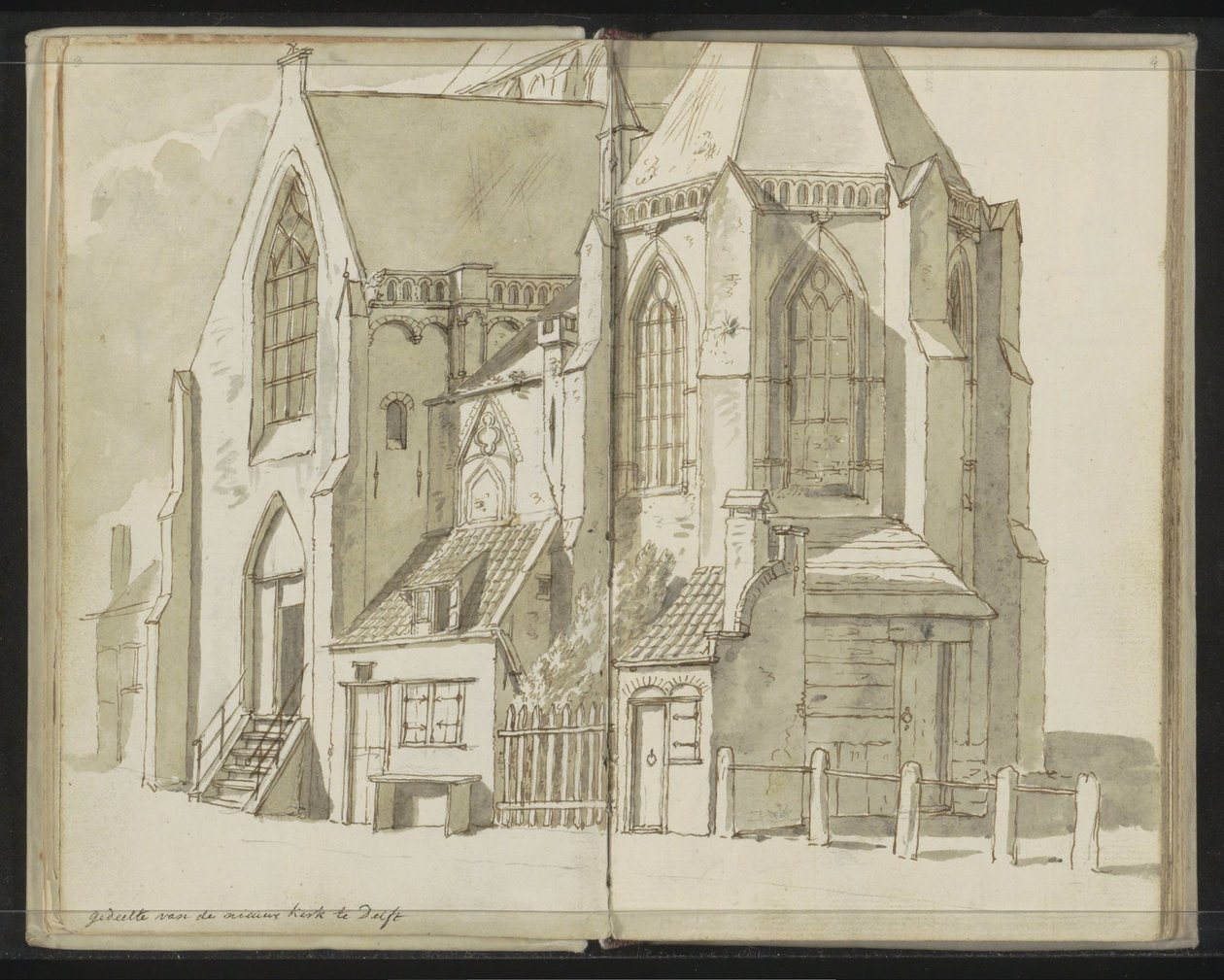 Vue latérale de la Nieuwe Kerk à Delft - Johannes Huibert Prins