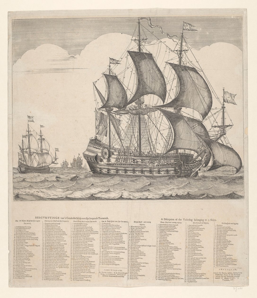 Description du navire gréé avec son gréement courant - Johannes Jacobsz van den Aveele
