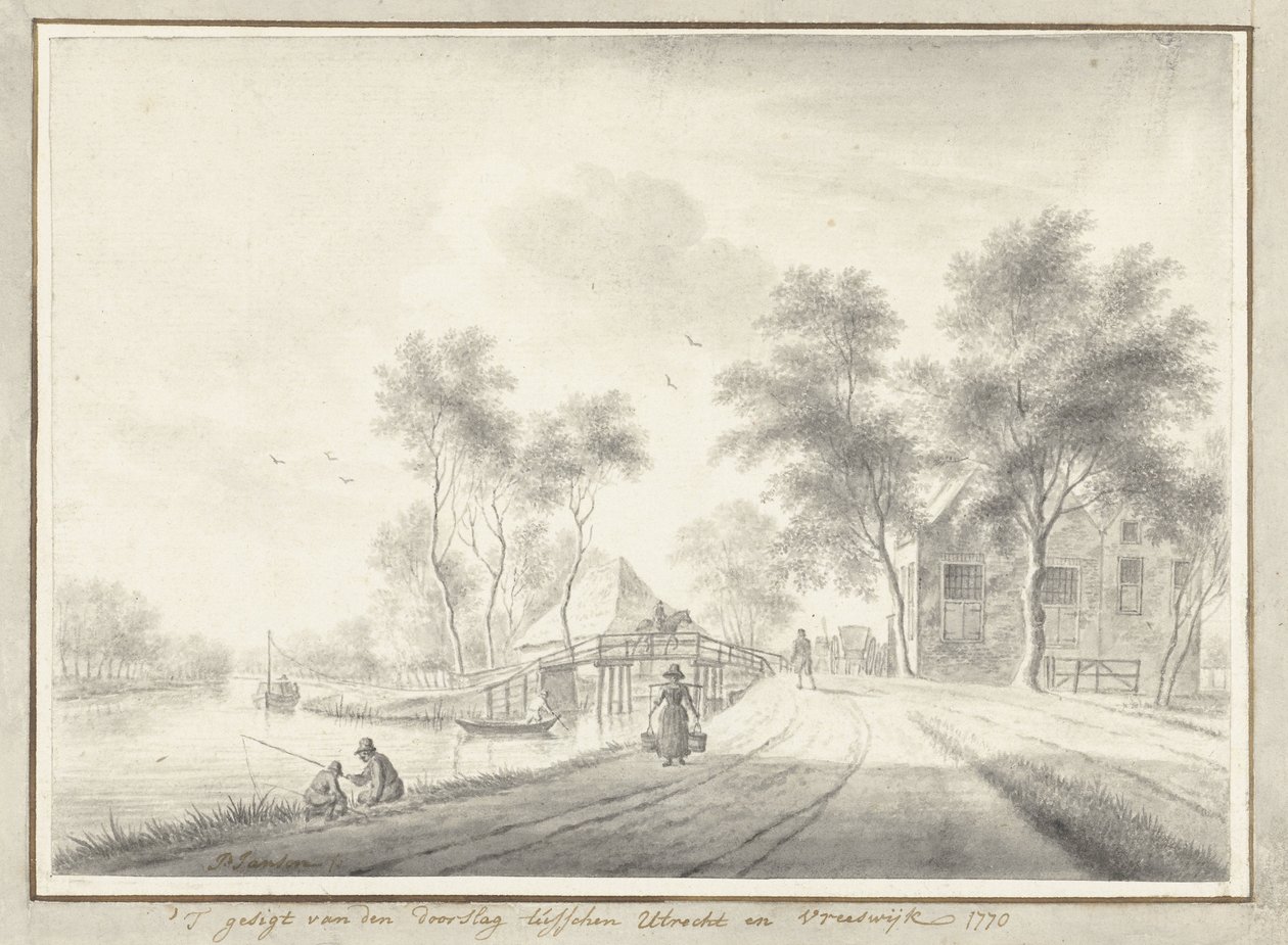 Vue du canal entre Utrecht et Vreeswijk - Johannes Janson