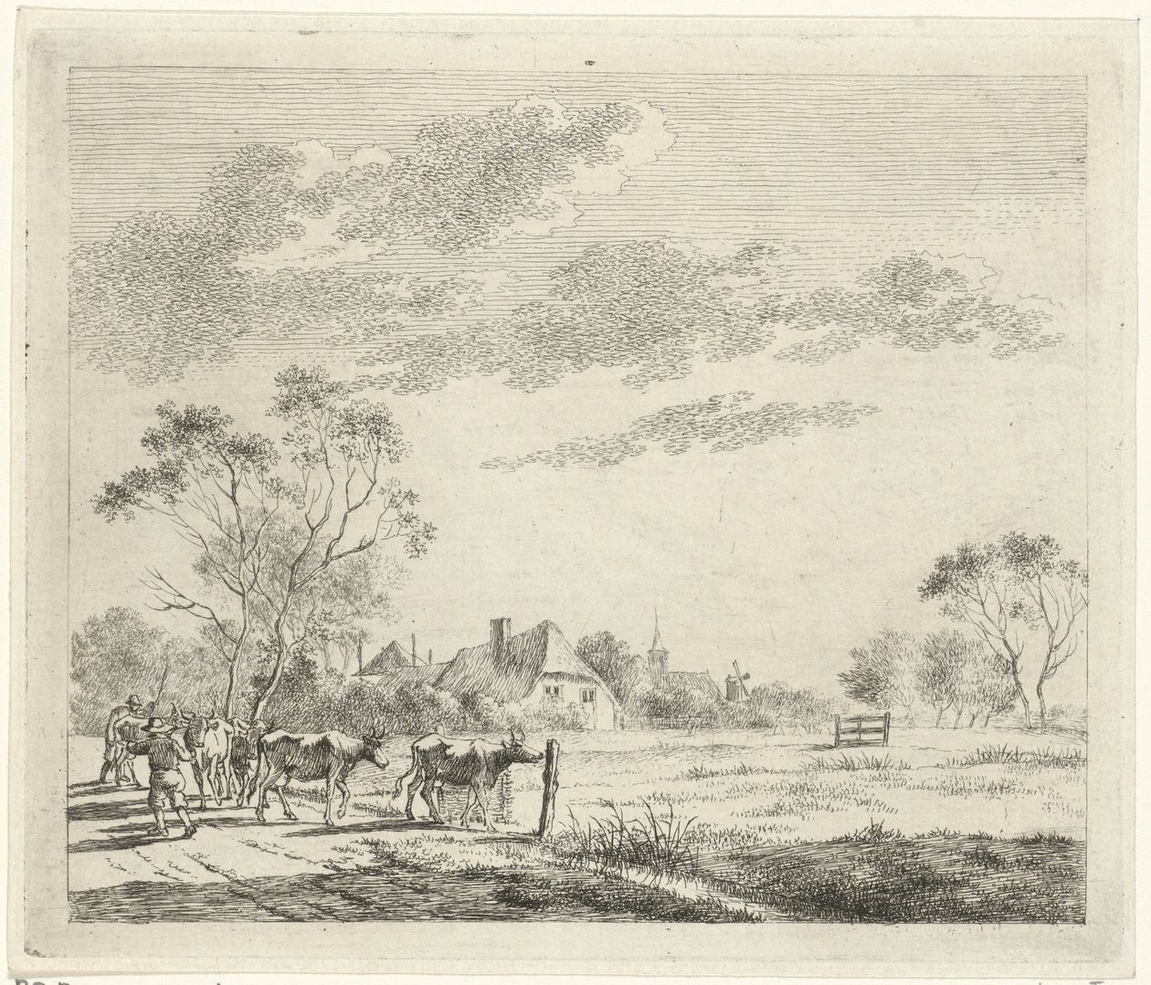 Paysage avec ferme et vaches - Johannes Janson