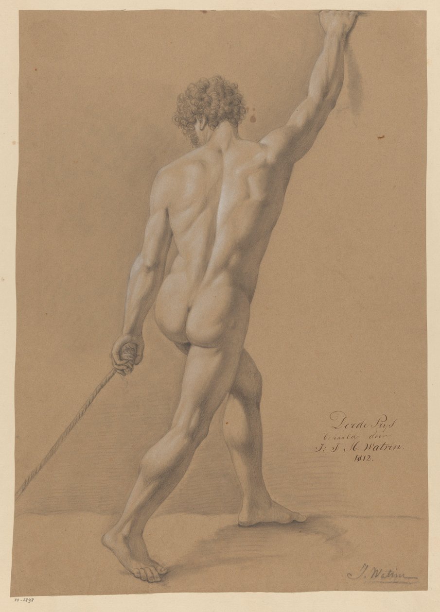 Nu masculin debout, vu de dos (3e prix 1812) - Johannes Joseph Maria Watrin